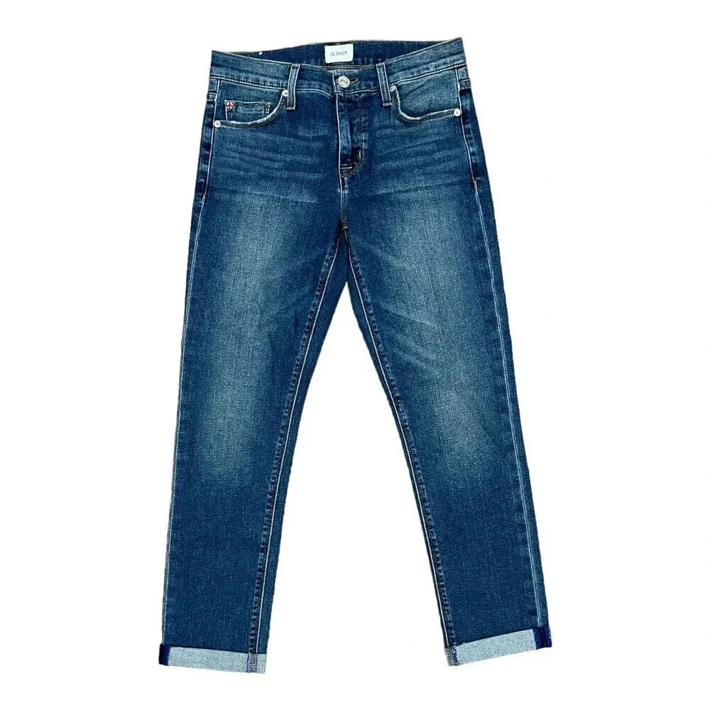 Hudson Jeans Natalie Mid Rise Slim boyfriend Crop Jeans 25